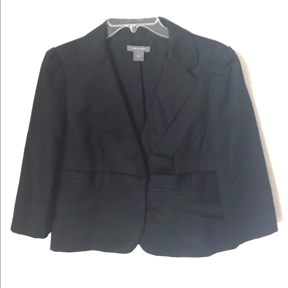 Ann Taylor | Black sateen fitted jacket